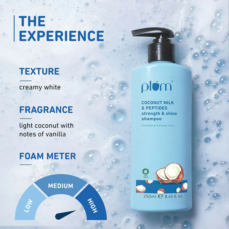 Plum Coconut Milk & Peptides Shampoo For Soft, Shiny Hair - 250 ml