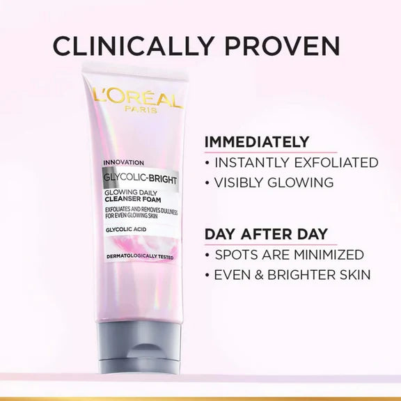 L'Oreal Paris Glycolic Bright Daily Foaming Facial Cleanser - 50 gm