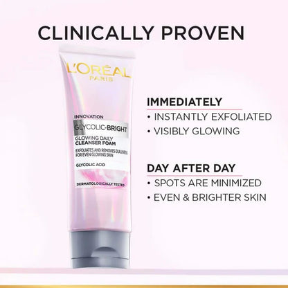 L'Oreal Paris Glycolic Bright Daily Foaming Facial Cleanser - 50 gm