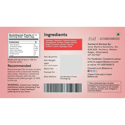 Teacurry Thigh Fat Tea (1 Month Pack, 30 Tea Bags) - Helps to reduce Thigh Fat for both Men & Women - 30 Teabags