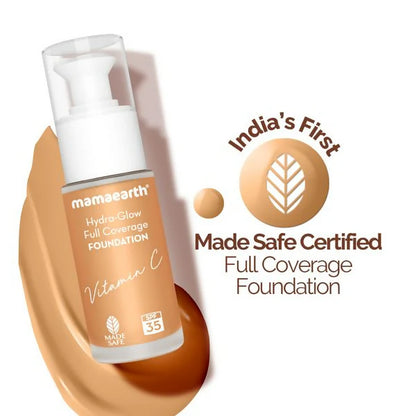 Mamaearth Hydra-Glow Full Coverage Foundation With Vitamin C & Turmeric - Sun Glow