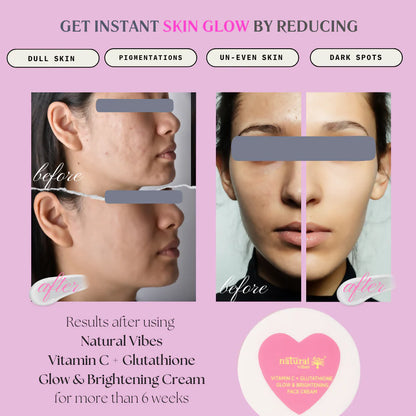 Natural Vibes Vitamin C + Glutathione Glow & Brightening Face Day & Night Cream - 50 gm