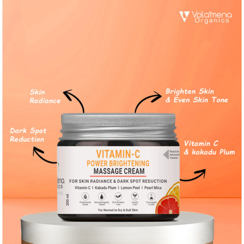 Volamena Organics Vitamin C Power Brightening Massage Cream - 200 ml