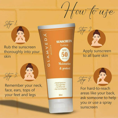 Glamveda Hybrid Sunscreen Lotion Spf 50 Pa+++ - 60 ml