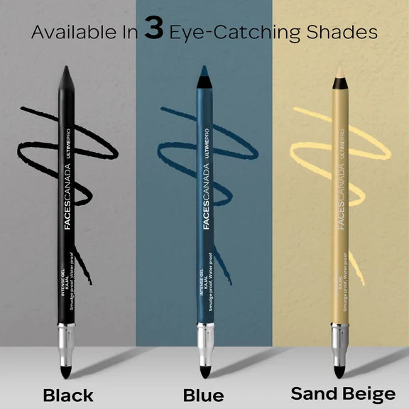 Faces Canada Ultime Pro Intense Gel Kajal With Smudger & Sharpener - Sand Beige - 1.2 gm