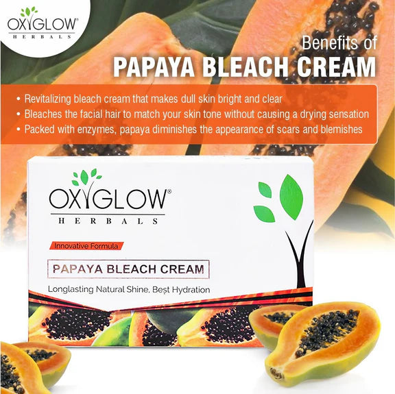 Oxyglow Herbals Papaya Bleach Cream - 50 gm