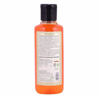 Khadi Natural Orange and Lemongrass Body Wash - 210 ml - Pack of 2