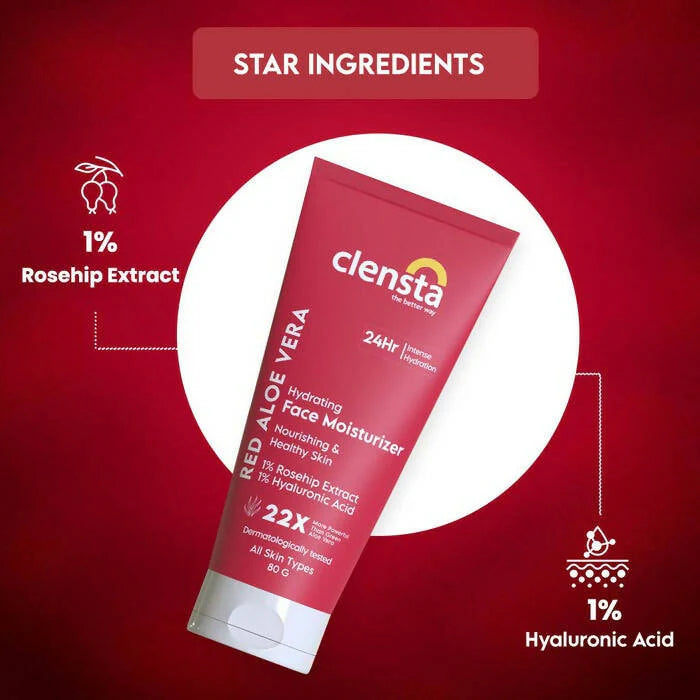 Clensta Red Aloe Vera Hydrating Face Moisturizer - 80 ml