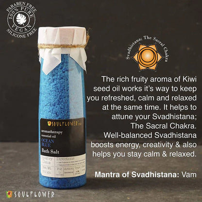 Soulflower Aromatherapy Essential Oil Ocean Blue Bath Salt - 500 gm
