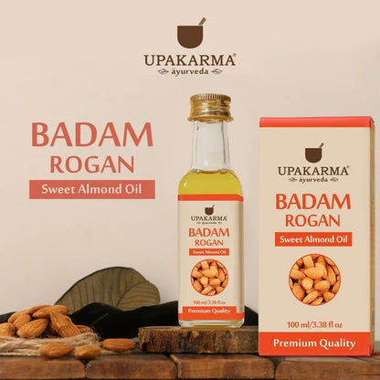 Upakarma Ayurveda Body Skin & Hair Oil Badam Rogan Sweet Almond Oil - 100 ml