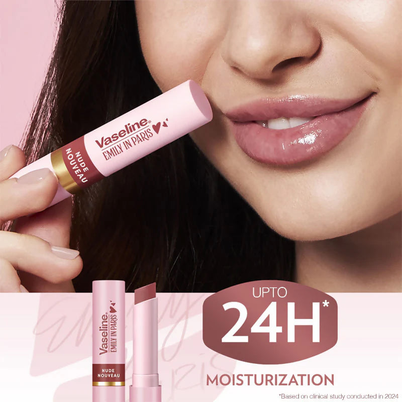 Vaseline Emily In Paris Tinted Lip Balm Stick - Nude Nouveau - 3 gm