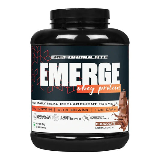 Reformulate Emerge I Whey Protein I Your Daily Meal Replacement Formula I 20 G I Protein I 5.1 G Bcaa's I 10 G Eaa's - Chocolate - 2 kg
