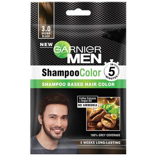 Garnier Men Shade 3 Shampoo Color-Brown Black - 20 ml