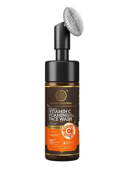 Khadi Natural Vitamin C Foaming Face Wash with In- Built Face Brush - 150 ml