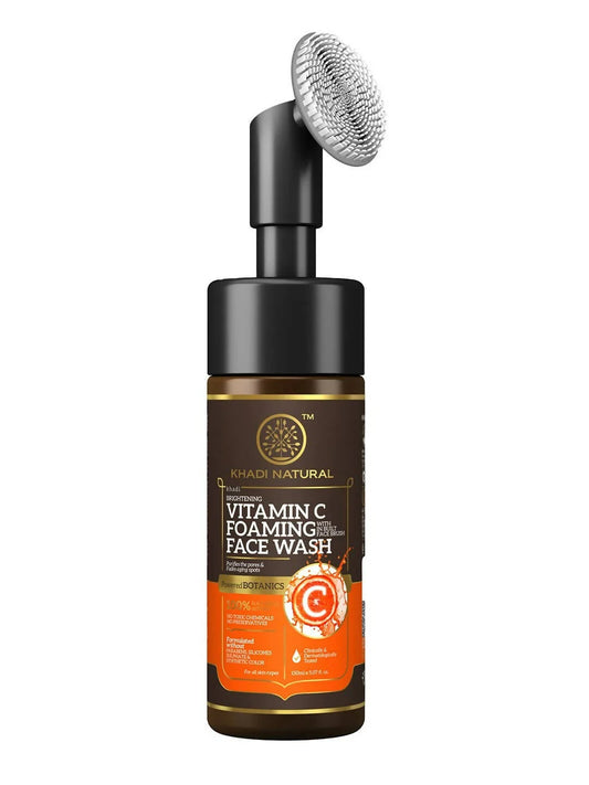 Khadi Natural Vitamin C Foaming Face Wash with In- Built Face Brush - 150 ml