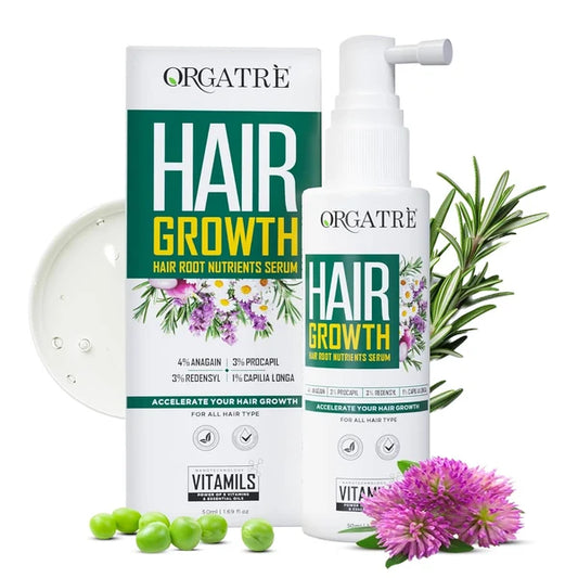 Orgatre Hair Growth Serum Powered with 3% Redensyl, 4% Anagain, 3% Procapil, 1% Capilia Longa and Rosemary Oil - 50 ml