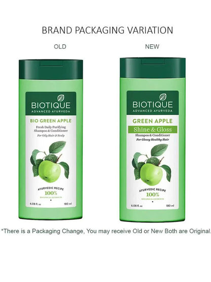 Biotique Bio Green Apple Shampoo & Conditioner - 190 ml