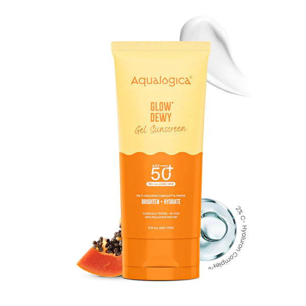 Aqualogica Glow + Dewy Sunscreen With Papaya & Vitamin C SPF 50+ PA++ - 30 gm