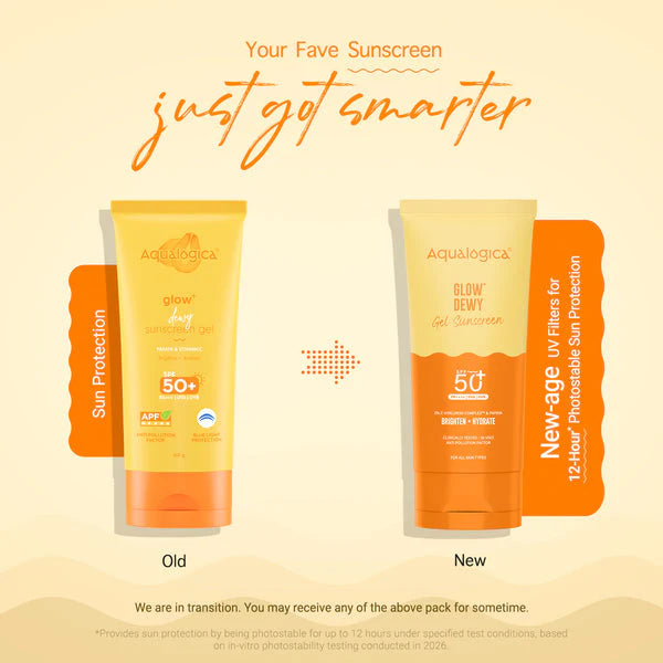 Aqualogica Glow + Dewy Sunscreen With Papaya & Vitamin C SPF 50+ PA++ - 30 gm