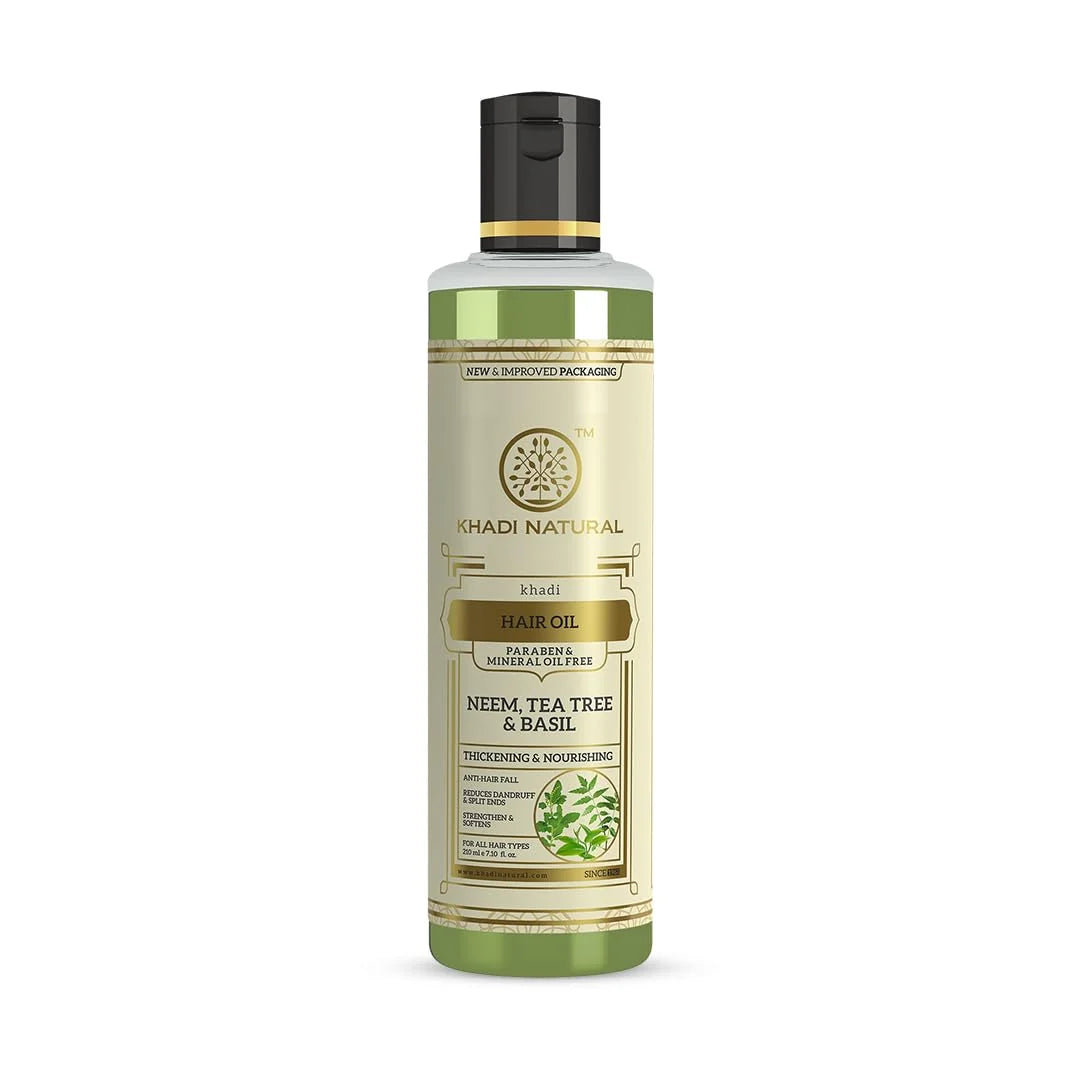 Khadi Natural Neem, Teatree & Basil Hair Oil - 210 ml