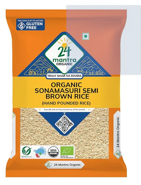 24 Mantra Organic Sonamasuri Raw Semi Brown Rice