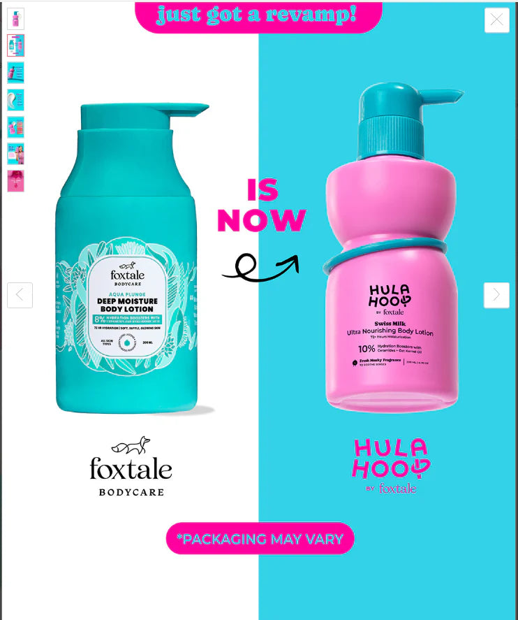Foxtale Hydrating Body Lotion 72 HR Hydration Lightweight Serum-In-Lotion With Hyaluronic Acid & Ceramides - 200 ml