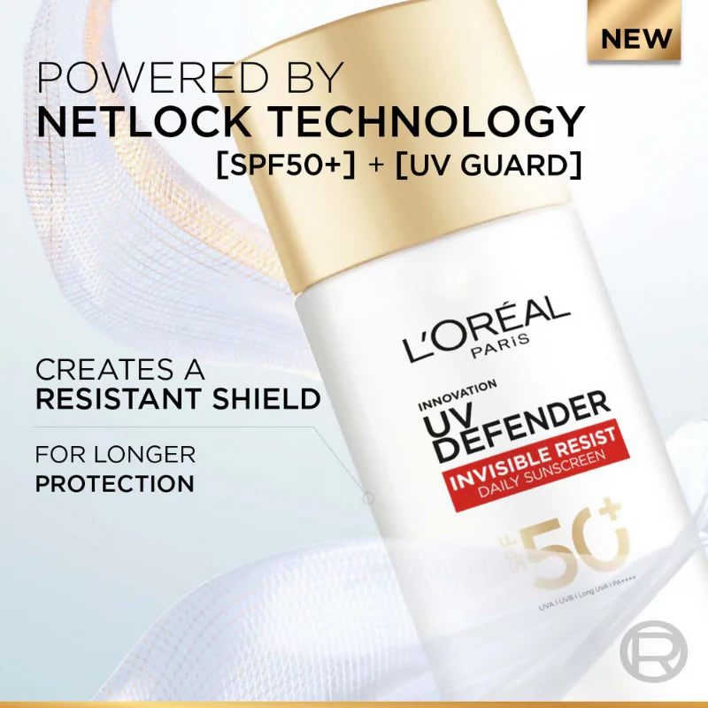 L'Oreal Paris UV Defender Invisible Resist Daily Sunscreen SPF 50+ PA++++ - 50 ml