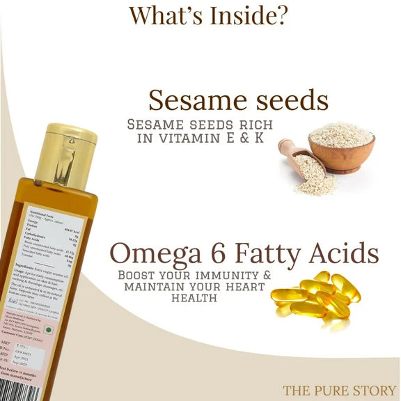 The Pure Story Natural Cold Pressed Oil for Hair & Skin with Seasame - 100 ml