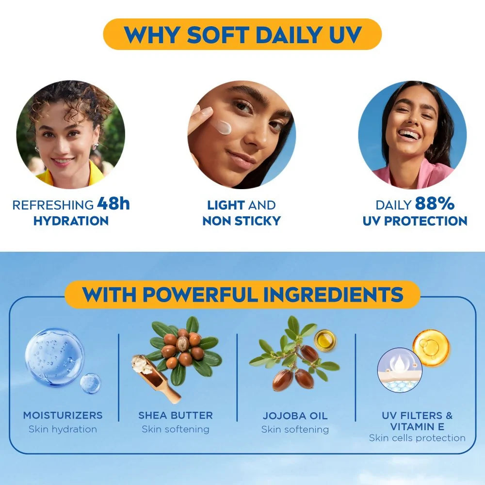 Nivea Soft Daily UV Light Moisturising Cream - 50 ml