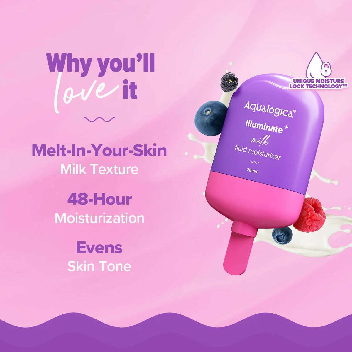Aqualogica Illuminate+ Milk Fluid Moisturizer - 70 ml