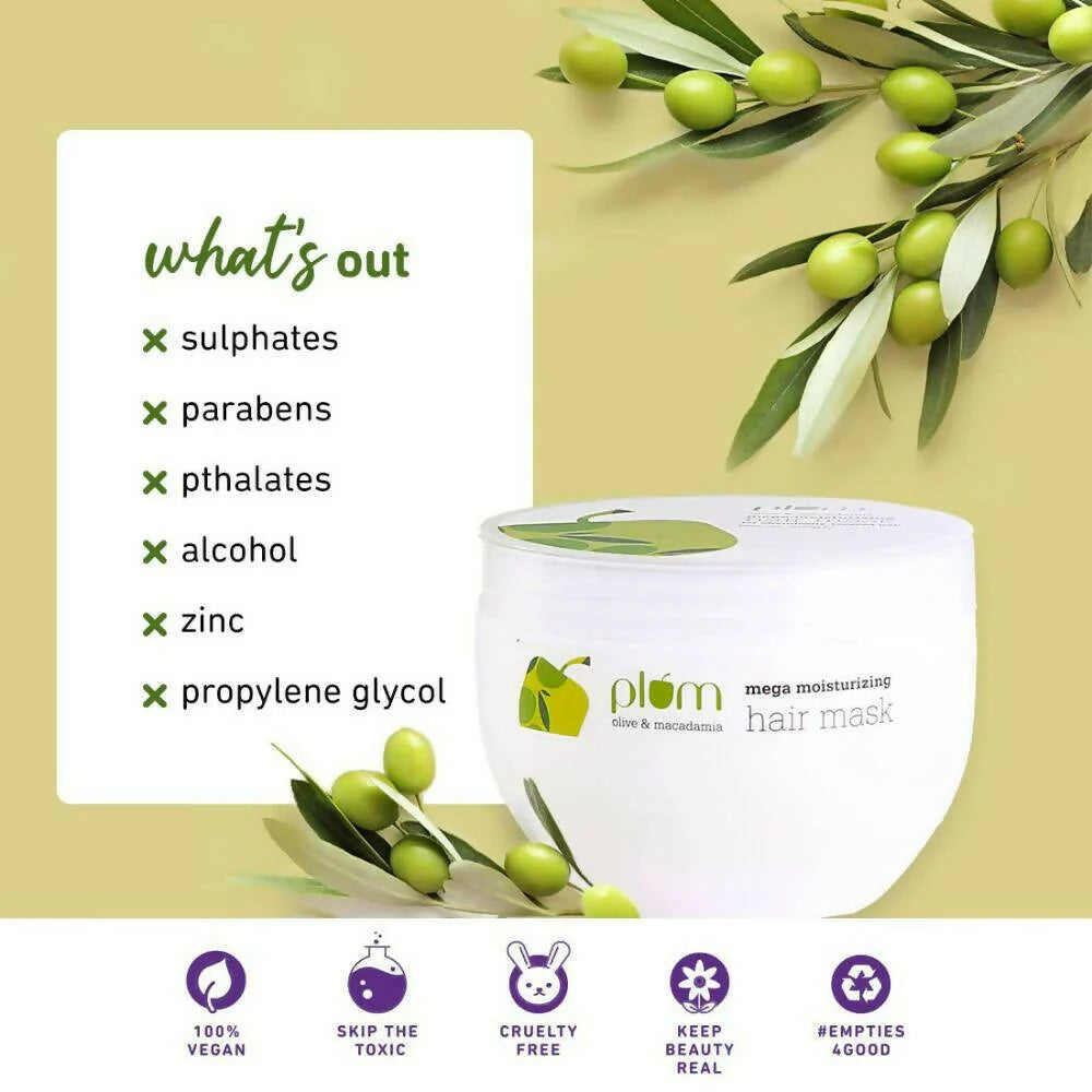 Plum Olive & Macadamia Mega Moisturizing Hair Mask - 250 ml