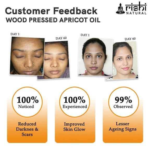 Rishi Natural Apricot Oil Wood Pressed 100% Pure - 150 ml