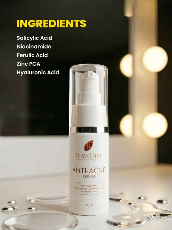 Flawora Set of Anti-Grey Hair Serum and Anti Acne Serum - combo