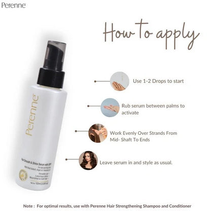 Perenne Hair Smooth & Shine Serum With SPF - 100 ml