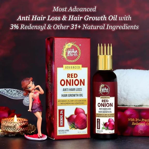 The Indie Earth Advanced 3% Redensyl Red Onion Anti Hair Loss & Hair Growth Oil - 100 ml