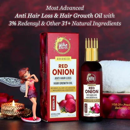 The Indie Earth Advanced 3% Redensyl Red Onion Anti Hair Loss & Hair Growth Oil - 100 ml