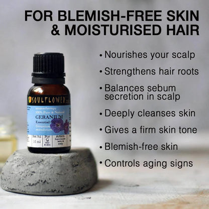 Soulflower Aromatherapy Pure & Natural Geranium Essential Oil