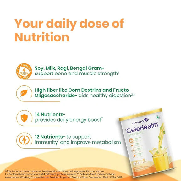 Dr. Reddy’s Celehealth Nutritional Drink - Saffron & Cardamom Flavor - 400 gm