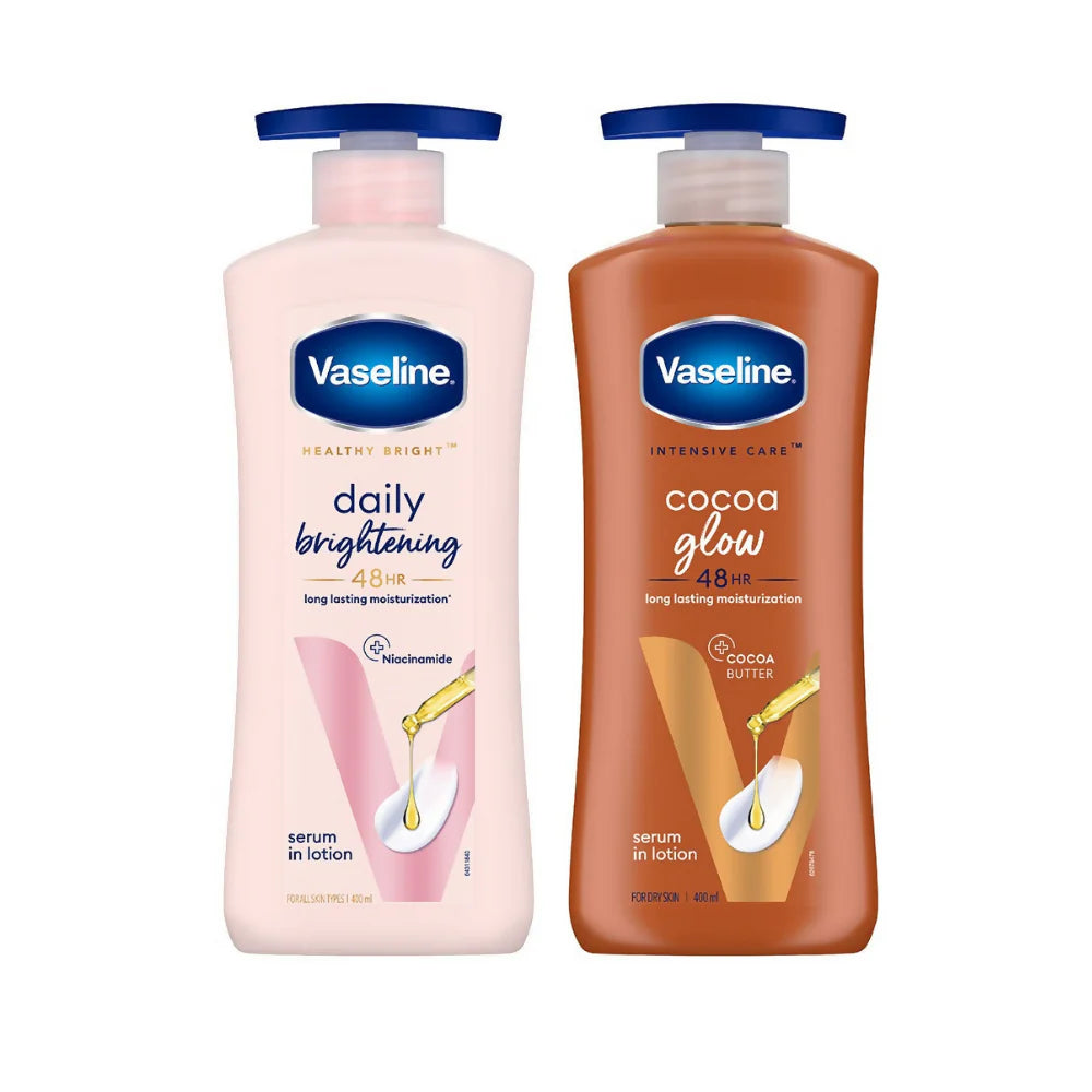 Vaseline Daily Brightening Body Lotion & Cocoa Glow Body Lotion Combo