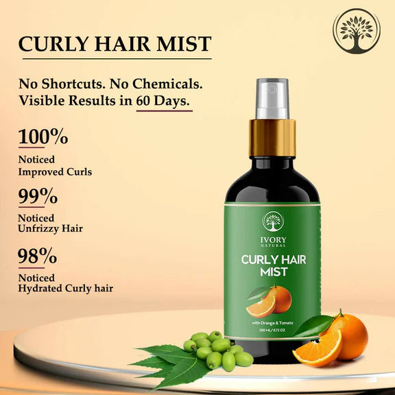 Ivory Natural Curly Hair Mist - Revitalize, Define, And Nourish Your Curly Hair - 200 ml