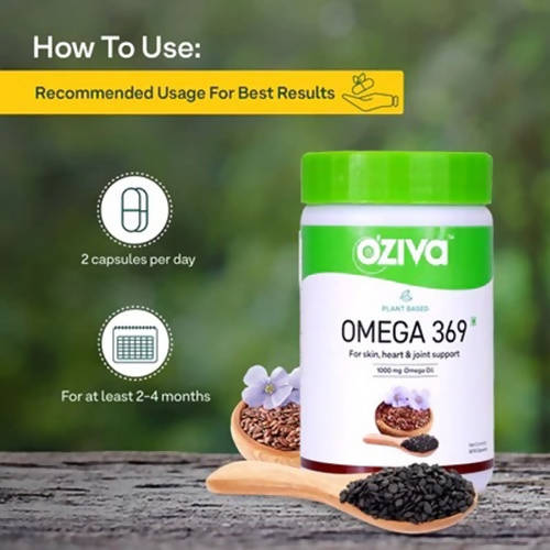 OZiva Plant Based Omega 369 Capsules -60 Caps