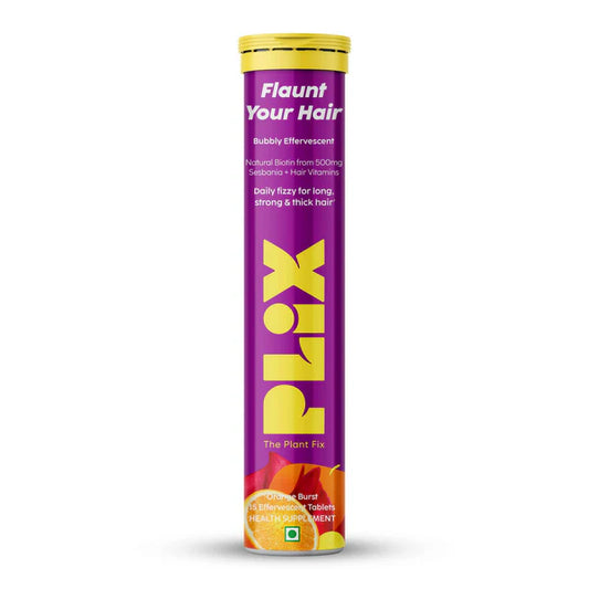 PLIX The Plant Fix Flaunt Your Hair Natural Biotin Effervescent Tablets - Orange Burst - 15 tabs