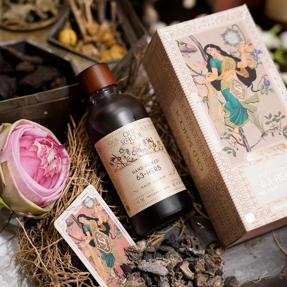 Old School Rituals 63-Herb Hair Elixir All-Natural Hair Oil For Growth Of Strong & Healthy Hair - 100 ml