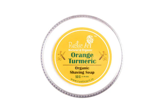 Rustic Art Orange Turmeric Organic Shaving Soap - 50 gm