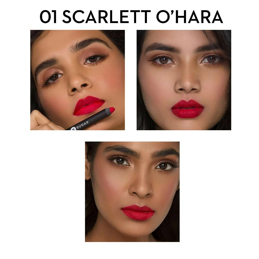 Sugar Cosmetics Matte as Hell Crayon, Lasts upto 8hrs, Water Resistent Lipstick for Women - 01 Scarlett O'Hara - 2.5 gm