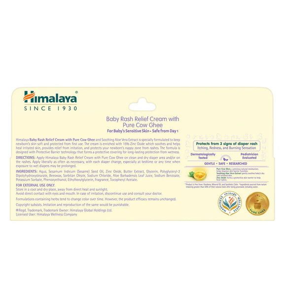 Himalaya Herbals Baby Rash Relief Cream with Pure Cow Ghee - 50 gm