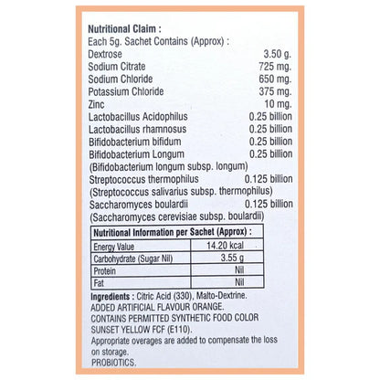 Nutrisrot Electro-Aqua Instant Hydration & Energy Drink Sachets Orange Flavour - 5 gm - Pack of 20