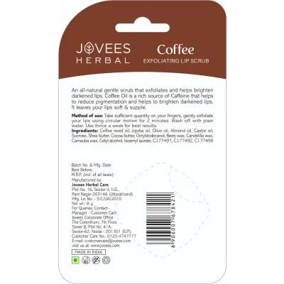 Jovees Coffee Exfoliating Lip Scrub - 8 gm