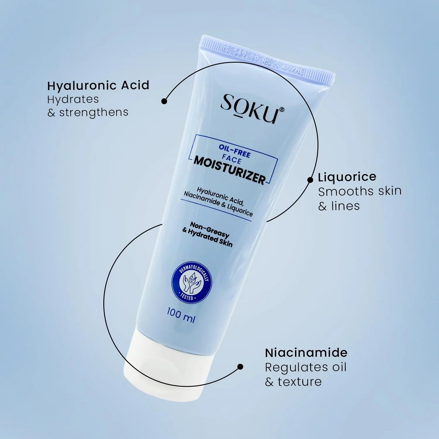 SOKU Oil Free Face Moisturizer Cream - 100 ml