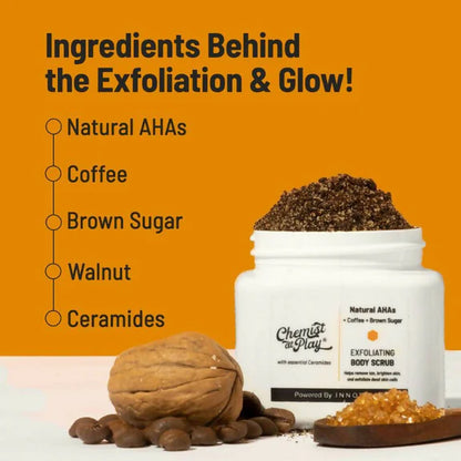 Chemist At Play Exfoliating Body Scrub For Removing Tan & Dead Skin Cells, Men & Women - 75 gm